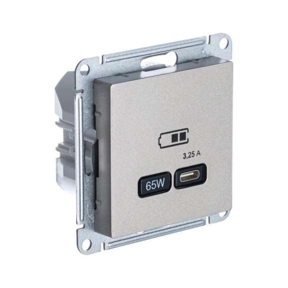 Розетка Systeme Electric (Schneider Electric) Atlasdesign usb тип-c 65w высокоскоростная зарядка qc, pd, механизм, шампань ATN000527 8 шт 13606485815432