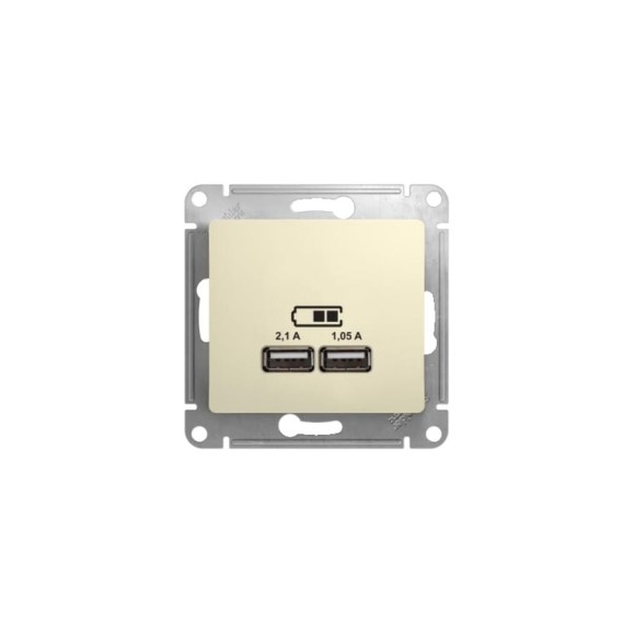 Розетка Systeme Electric (Schneider Electric) Glossa Беж USB 5В/2100мА, 2х5В/1050мА GSL000233 SE GSL000233 6 шт 13606481283419 Розетка Systeme Electric (Schneider Electric) Glossa Беж USB 5В/2100мА, 2х5В/1050мА GSL000233 SE GSL000233 6 шт 13606481283419