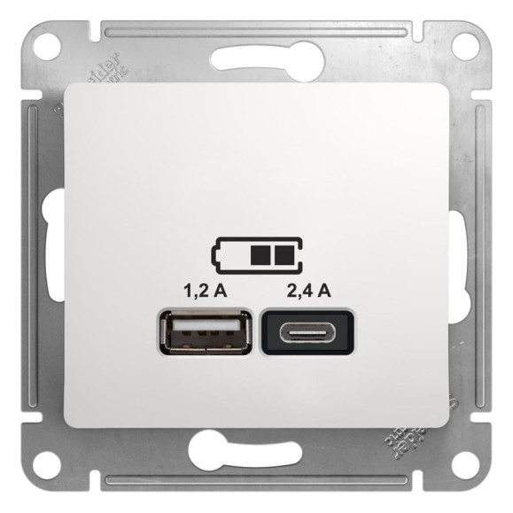 Розетка Systeme Electric (Schneider Electric) Glossa Белый USB A+С, 5В/2,4 А, 2x5В/1,2 А GSL000139 8 шт 13606480657792 Розетка Systeme Electric (Schneider Electric) Glossa Белый USB A+С, 5В/2,4 А, 2x5В/1,2 А GSL000139 8 шт 13606480657792