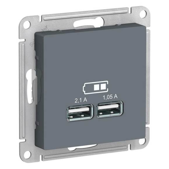Розетка Systeme Electric (Schneider Electric) AtlasDesign Грифель USB, 5В, 1 порт x 2,1 А, 2 порта х 1,05 А SE ATN000733 8 шт 13606489702400 Розетка Systeme Electric (Schneider Electric) AtlasDesign Грифель USB, 5В, 1 порт x 2,1 А, 2 порта х 1,05 А SE ATN000733 8 шт 13606489702400
