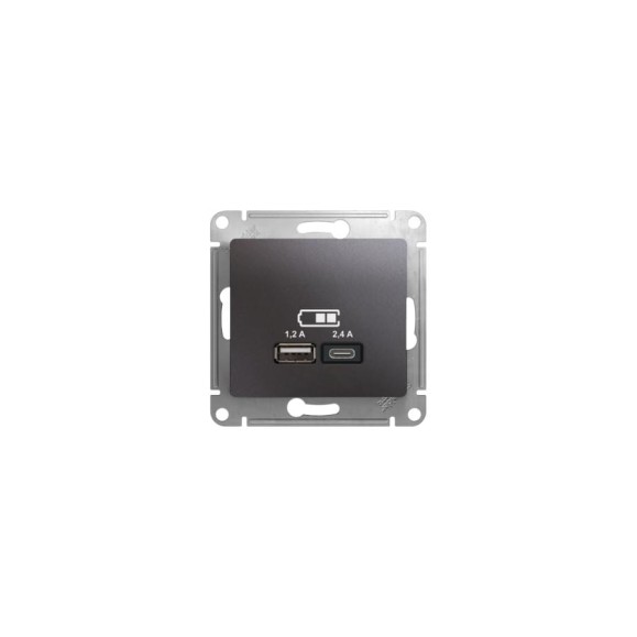 Розетка Systeme Electric (Schneider Electric) Glossa Графит USB A+С, 5В/2,4А, 2x5В/1,2 А GSL001339 8 шт 13606481718577 Розетка Systeme Electric (Schneider Electric) Glossa Графит USB A+С, 5В/2,4А, 2x5В/1,2 А GSL001339 8 шт 13606481718577