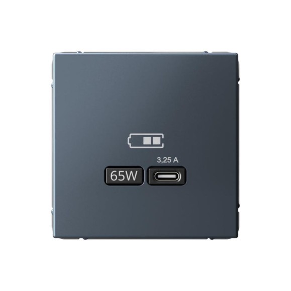 Розетка Systeme Electric ArtGallery Грифель USB тип-С 65Вт высокоскоростная зарядка QC, PD, механизм GAL000727 8 шт 4690201034391