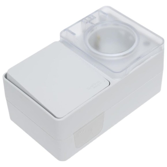 Блок Systeme Electric Atlasdesign profi ip54 о/у розетка з/к со шторками 16а, выключатель 1-клавишный 10а, серый ATN543070 6 шт 4690201026822