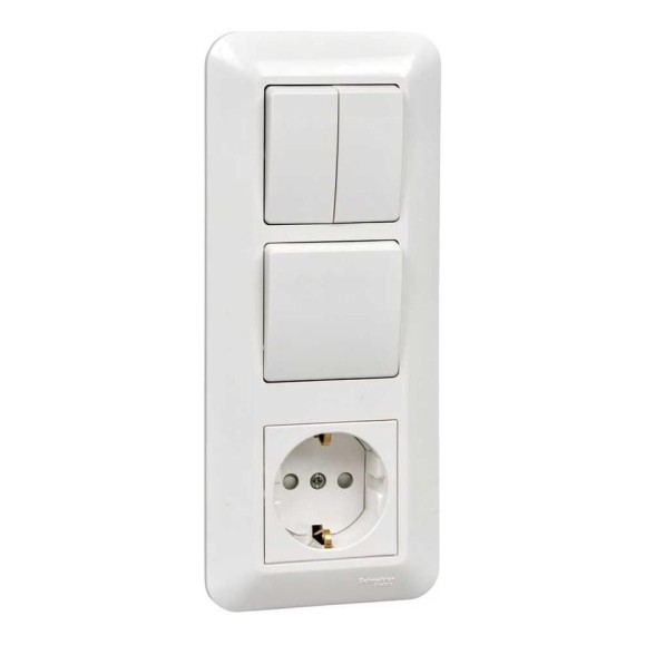Блок Systeme Electric СП Blanca / Прима (розетка с заземлением + 1-клавишный + 2-клавишный выключатель) (розн. упак.) белый SE BK2VR-008A-BI 5 шт 13606485439478 Блок Systeme Electric СП Blanca / Прима (розетка с заземлением + 1-клавишный + 2-клавишный выключатель) (розн. упак.) белый SE BK2VR-008A-BI 5 шт 13606485439478
