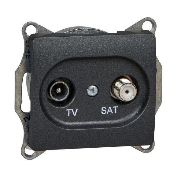 Розетка TV-SAT Systeme Electric (Schneider Electric) Glossa оконечная 1db, механизм, антрацит GSL000797 10 шт 13606485436767