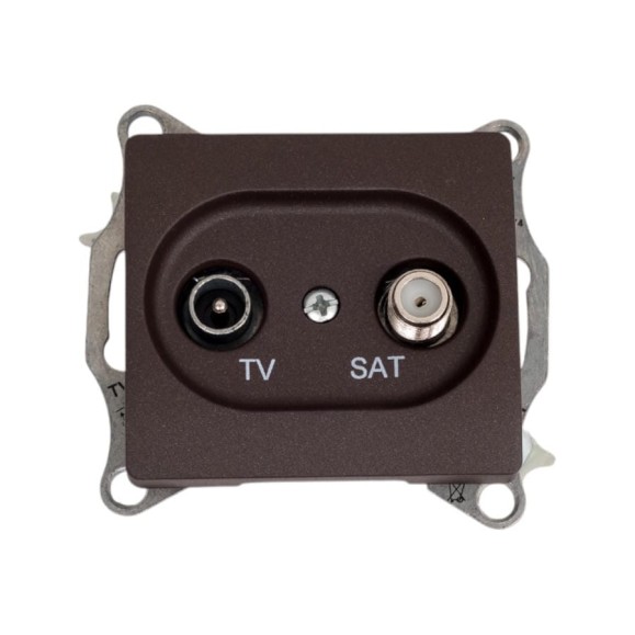 Розетка TV-SAT Systeme Electric (Schneider Electric) Glossa оконечная 1db, механизм, шоколад GSL000897 5 шт 53606485437236