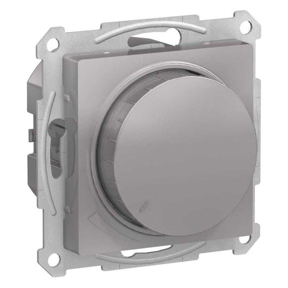 Светорегулятор Systeme Electric (Schneider Electric) ATLASDESIGN диммер поворотно-нажимной, LED, RC, 400Вт, механизм, алюминий ATN000323 8 шт 13606486274344