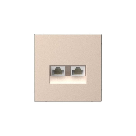 Розетка двойная компьютерная Systeme Electric ARTGALLERY RJ45+RJ45, кат. 5е, механизм, ПЕСОЧНЫЙ GAL001285 5 шт 4690201045113