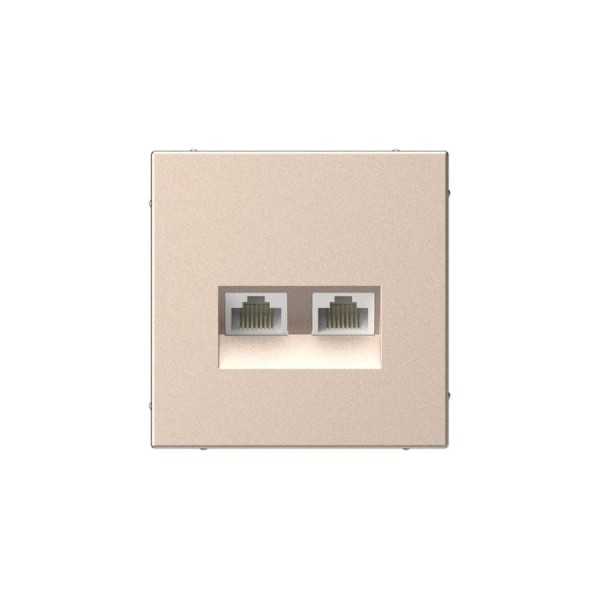 Розетка двойная компьютерная Systeme Electric ARTGALLERY RJ45+RJ45, кат. 5е, механизм, ПЕСОЧНЫЙ GAL001285 5 шт 4690201045113