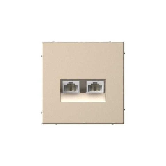 Розетка двойная компьютерная Systeme Electric ARTGALLERY RJ45+RJ45, кат. 5е, механизм, ШАМПАНЬ GAL000585 5 шт 4690201044987
