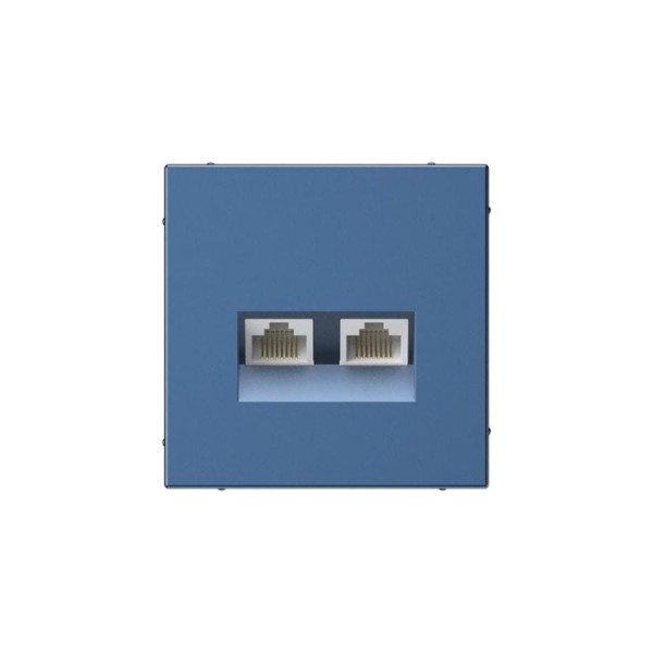 Розетка двойная компьютерная Systeme Electric ARTGALLERY RJ45+RJ45, кат. 5е, механизм, АКВАМАРИН GAL001185 5 шт 4690201045083