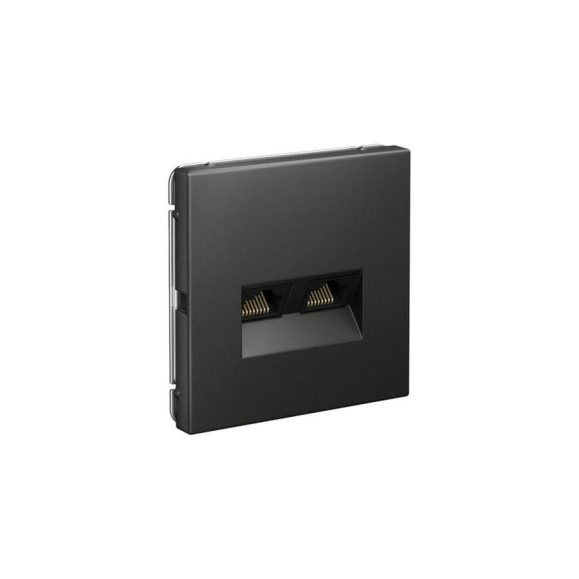Розетка двойная компьютерная Systeme Electric ARTGALLERY RJ45+RJ45, кат. 5е, механизм, БАЗАЛЬТ GAL001485 5 шт 4690201045151