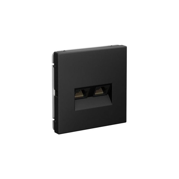 Розетка двойная компьютерная Systeme Electric ARTGALLERY RJ45+RJ45, кат. 5е, механизм, КАРБОН GAL001085 5 шт 4690201045069