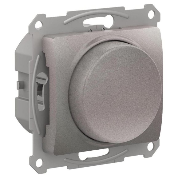Светорегулятор Systeme Electric (Schneider Electric) Glossa диммер поворотно-нажимной, led, rc, 400вт, механизм, платина GSL001223 8 шт 13606486274535