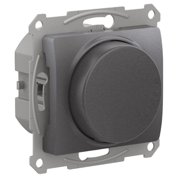 Светорегулятор Systeme Electric (Schneider Electric) Glossa диммер поворотно-нажимной, led, rc, 400вт, механизм, графит GSL001323 8 шт 13606486274542