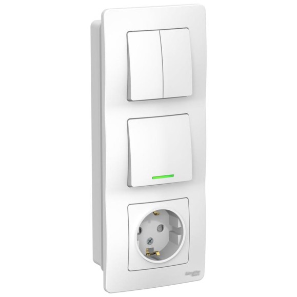 Блок Systeme Electric (Schneider Electric) Blanca внутренний белый розетка з/к шт 16А, 250В+выключатель 1-клавишный SE BLNBS101211 3 шт 13606481194555 Блок Systeme Electric (Schneider Electric) Blanca внутренний белый розетка з/к шт 16А, 250В+выключатель 1-клавишный SE BLNBS101211 3 шт 13606481194555