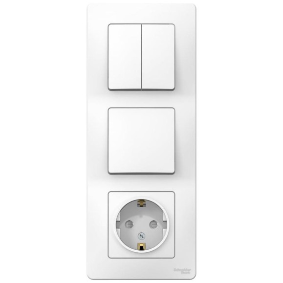 Блок Systeme Electric (Schneider Electric) Blanca внутренний белый розетка з/к шт 16А, 250В+выключатель 1-клавишный+выключатель 2-клавишный SE BLNBS101201 3 шт 13606481194586
