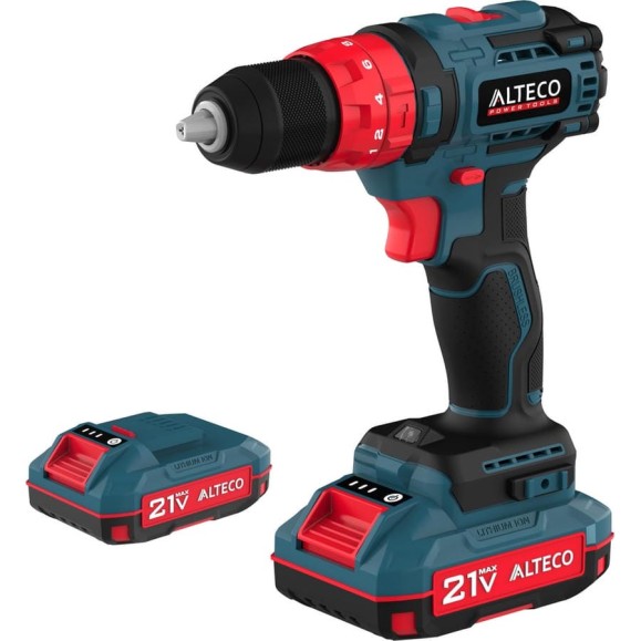 Бесщеточная аккумуляторная ударная дрель-шуруповёрт ALTECO CID 21-45 X2 BL 78080 Бесщеточная аккумуляторная ударная дрель-шуруповёрт ALTECO CID 21-45 X2 BL 78080