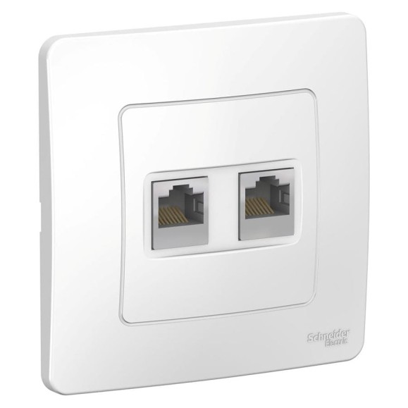 Розетка двойная компьютерная Systeme Electric ( Schneider Electric) BLANCA С/У, RJ45, кат.5E, белый BLNIS045451 10 шт 13606481194678