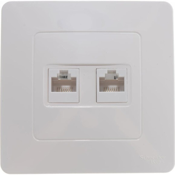 Розетка двойная компьютерная Systeme Electric ( Schneider Electric) BLANCA С/У, RJ45, кат.5E, молочный BLNIS045452 10 шт 13606481194975
