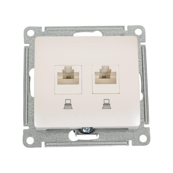Розетка двойная компьютерная Systeme Electric ( Schneider Electric) Glossa Перламутр RJ45+RJ45, кат.5E SE GSL000685KK 10 шт 13606480915588