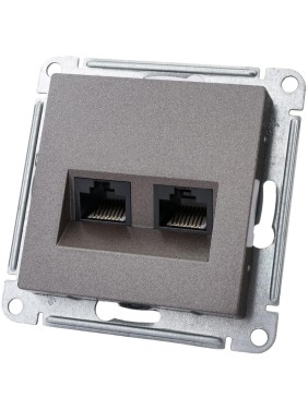 Розетка двойная компьютерная Systeme Electric ( Schneider Electric) AtlasDesign Мокко, RJ45+RJ45, кат.5E SE ATN000685 10 шт 13606489708495