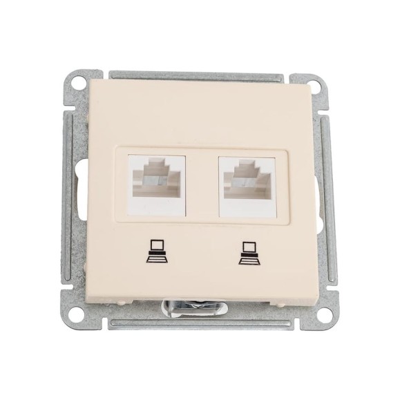 Розетка двойная компьютерная Systeme Electric ( Schneider Electric) W59 rj45 кат.5e, механизм, слоновая кость RSI-251KK5E-2-86 10 шт 4607138060713