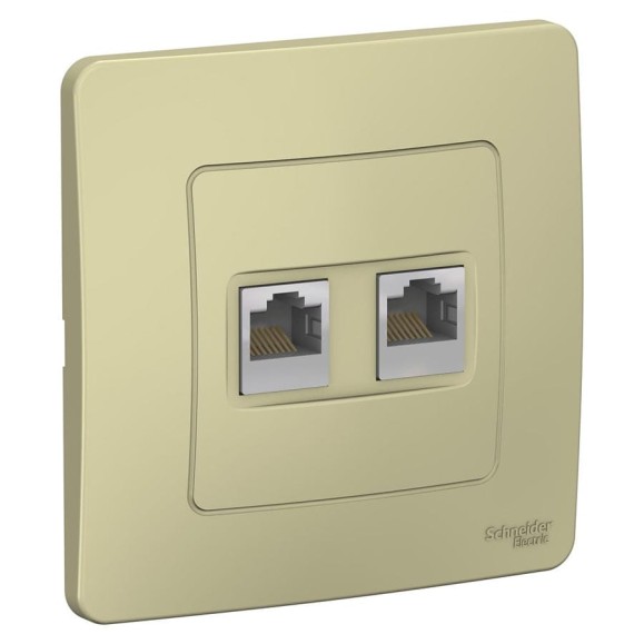 Розетка двойная компьютерная Systeme Electric ( Schneider Electric) Blanca с/у, rj45, кат.5e, бежевый BLNIS045457 10 шт 13606489775763