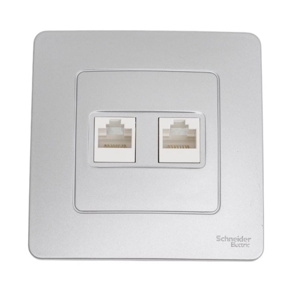 Розетка двойная компьютерная Systeme Electric ( Schneider Electric) Blanca внутр алюминий RJ45 SE BLNIS045453 10 шт 13606481332957
