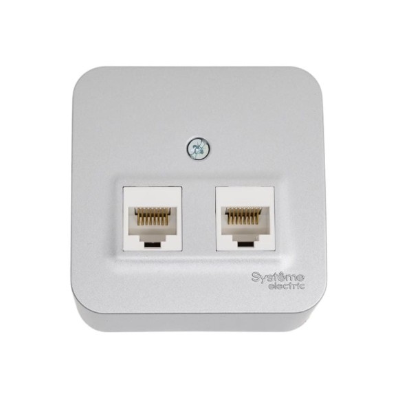 Розетка двойная компьютерная Systeme Electric ( Schneider Electric) Blanca наруж алюминий RJ45, кат.5E SE BLNIA045453 12 шт 13606481197020 Розетка двойная компьютерная Systeme Electric ( Schneider Electric) Blanca наруж алюминий RJ45, кат.5E SE BLNIA045453 12 шт 13606481197020