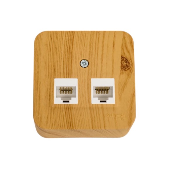 Розетка двойная компьютерная Systeme Electric ( Schneider Electric) Blanca о/у, rj45, кат.5e, изол.пл.,ясень BLNIA045455 12 шт 13606481196764