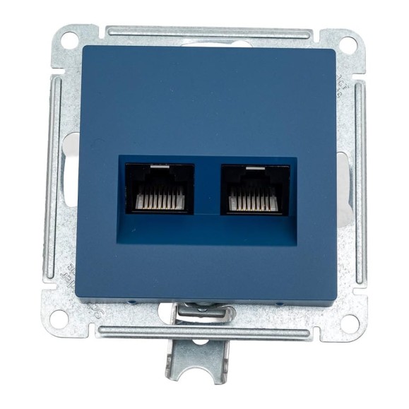 Розетка компьютерная Systeme Electric Atlasdesign аквамарин, 2-ая rj45+rj45, кат.5e ATN001185 5 шт 13606485820146