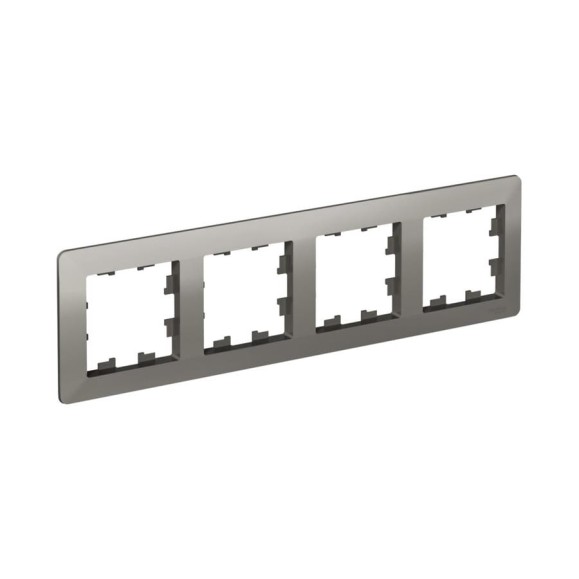 4-постовая рамка Systeme Electric ATLASDESIGN AIR СТАЛЬ/дымчатый черный ATN220904 4-постовая рамка Systeme Electric ATLASDESIGN AIR СТАЛЬ/дымчатый черный ATN220904