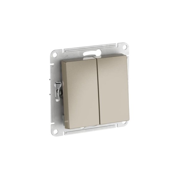 2-клавишный выключатель Systeme Electric ATLASDESIGN сх.5, 10АХ, мех., быстрозажим. клем., ШАМПАНЬ ATN000551S 2-клавишный выключатель Systeme Electric ATLASDESIGN сх.5, 10АХ, мех., быстрозажим. клем., ШАМПАНЬ ATN000551S