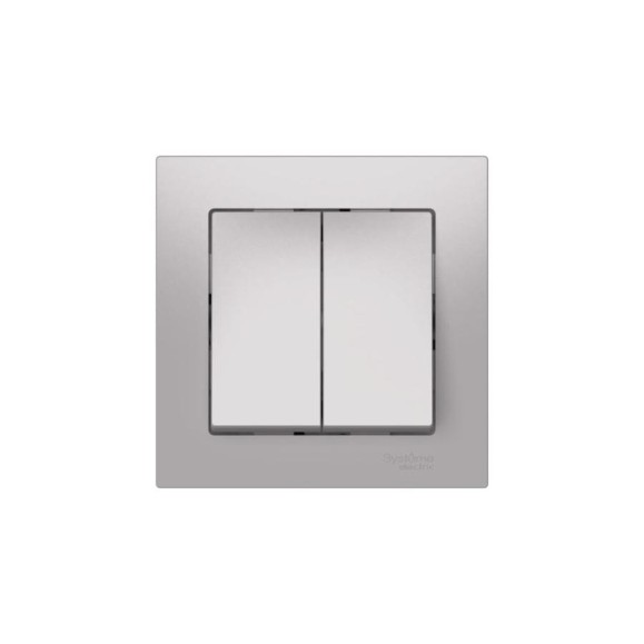 2-клавишный выключатель Systeme Electric ATLASDESIGN, сх.5, 10АХ, в сборе, быстрозажимная клемма, алюминий ATN000352S 2-клавишный выключатель Systeme Electric ATLASDESIGN, сх.5, 10АХ, в сборе, быстрозажимная клемма, алюминий ATN000352S