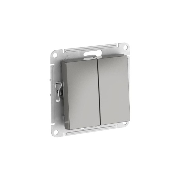 Механизм 2-клавишного переключателя Systeme Electric ATLASDESIGN сх.6/2, 10АХ, быстрозажимная клемма, сталь ATN000965S