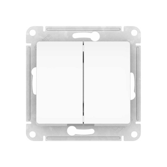 Выключатель 2-клавишный Systeme Electric GLOSSA, сх.5, 10АХ, мех., быстрозажим. клем., белый GSL000151S Выключатель 2-клавишный Systeme Electric GLOSSA, сх.5, 10АХ, мех., быстрозажим. клем., белый GSL000151S