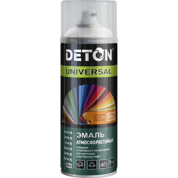 Аэрозольная эмаль Deton универсальная Белая глянцевая RAL 9003 UNIVERSAL 520 мл 126898 DTN-A46786 Аэрозольная эмаль Deton универсальная Белая глянцевая RAL 9003 UNIVERSAL 520 мл 126898 DTN-A46786