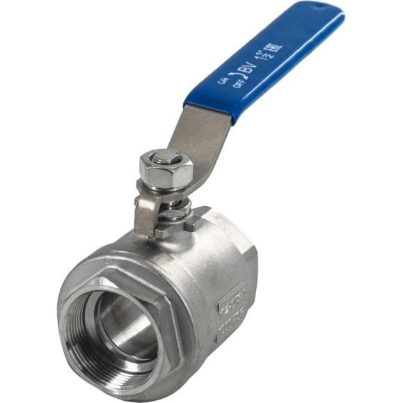 Кран шаровый муфтовый двусоставной нержавеющий NEWKEY (2PC) AISI304 DN40 (1_1/2"), (CF8), PN40 NK-BML40/4