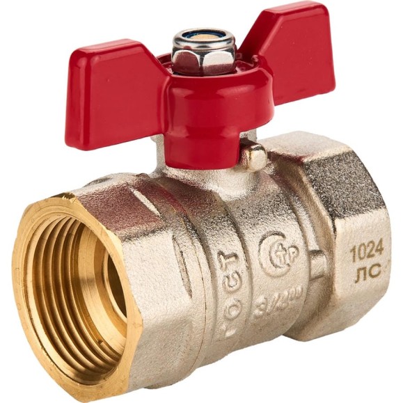Шаровый кран SANEXT ГОСТ, PN40, Ду 20, ВР 3/4" бабочка 8752