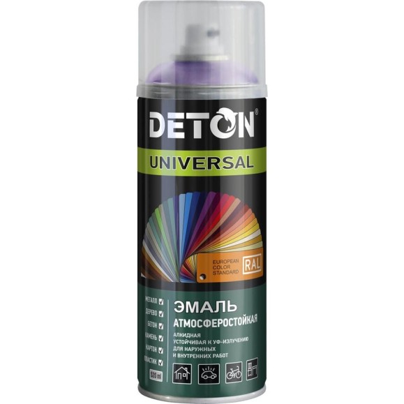 Эмаль универсальная Deton UNIVERSAL Сиреневая RAL 4005 аэрозоль 520 мл DTN-A70882