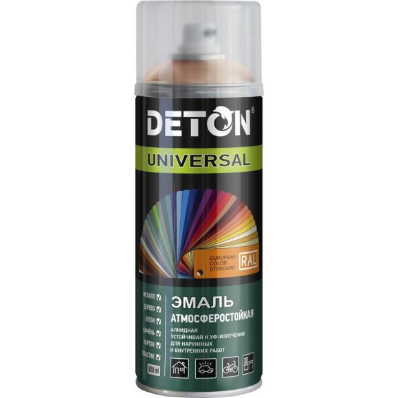 Эмаль универсальная Deton UNIVERSAL Бежевая RAL 3012 аэрозоль 520 мл DTN-A70648 Эмаль универсальная Deton UNIVERSAL Бежевая RAL 3012 аэрозоль 520 мл DTN-A70648