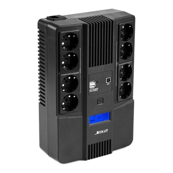ИБП SKAT -UPS 800-AID-IN-1x9-8 ИБП 220В 480Вт, LCD, АКБ 1x9Ач,line interactive, мод.синус, 8хSchuko,2xUS 8933 ИБП SKAT -UPS 800-AID-IN-1x9-8 ИБП 220В 480Вт, LCD, АКБ 1x9Ач,line interactive, мод.синус, 8хSchuko,2xUS 8933