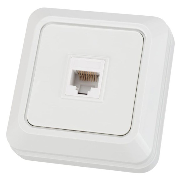 Розетка компьютерная TDM ELECTRIC (RJ-45) открытой установки IP20, белая Ладога SQ1801-0114