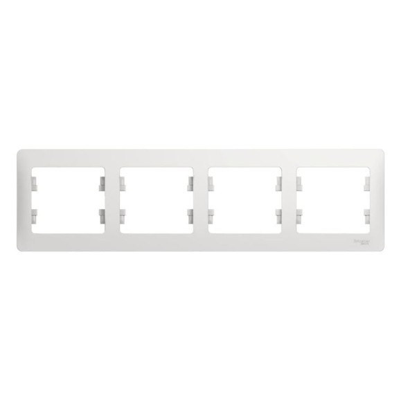 Рамка Systeme Electric 4-м GLOSSA горизонтальная, белая SchE GSL000104