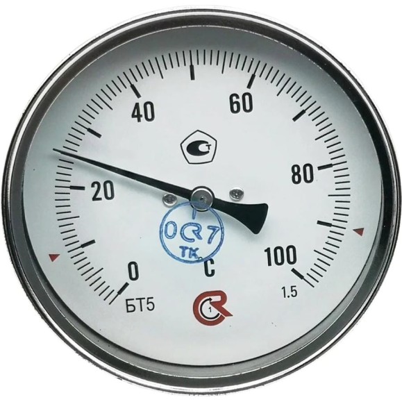 Термометр осевой РОСМА БТ-51.211 (0-100С) ДК100 L=64 G1/2, кл. точн. 1.5, гильза латунь D070-00939 Термометр осевой РОСМА БТ-51.211 (0-100С) ДК100 L=64 G1/2, кл. точн. 1.5, гильза латунь D070-00939