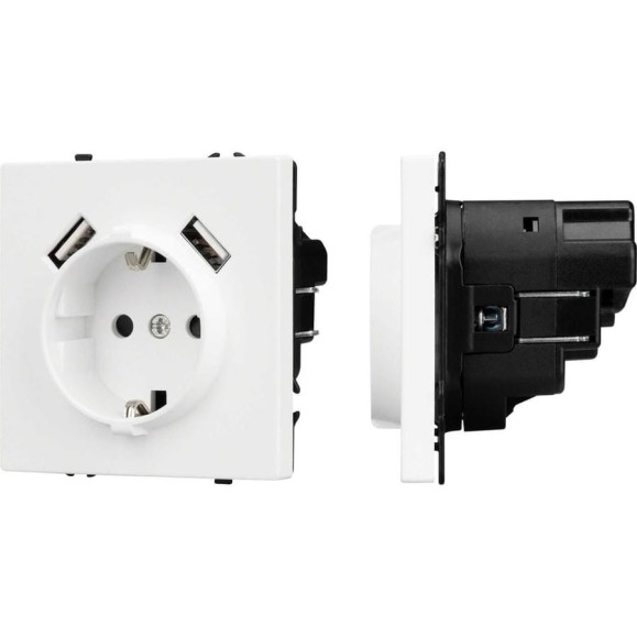 Механизм розетки с USB зарядкой Arlight SCT-NOBE-MUAA-SFPL-WH 1шт 054288
