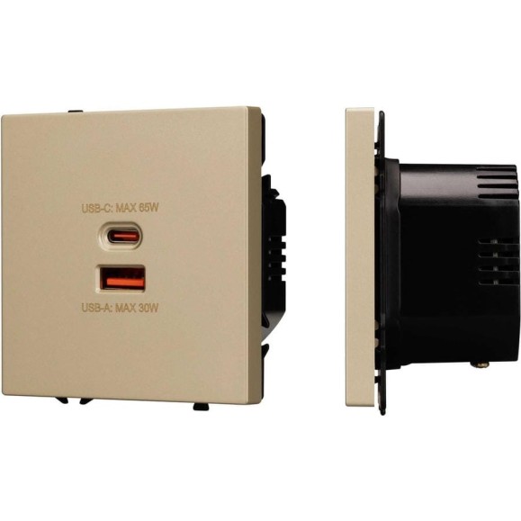 Механизм розетки с быстрой USB зарядкой Arlight SCT-NOBE-MUAC-SFPL-FC-GD 1шт 054318 Механизм розетки с быстрой USB зарядкой Arlight SCT-NOBE-MUAC-SFPL-FC-GD 1шт 054318