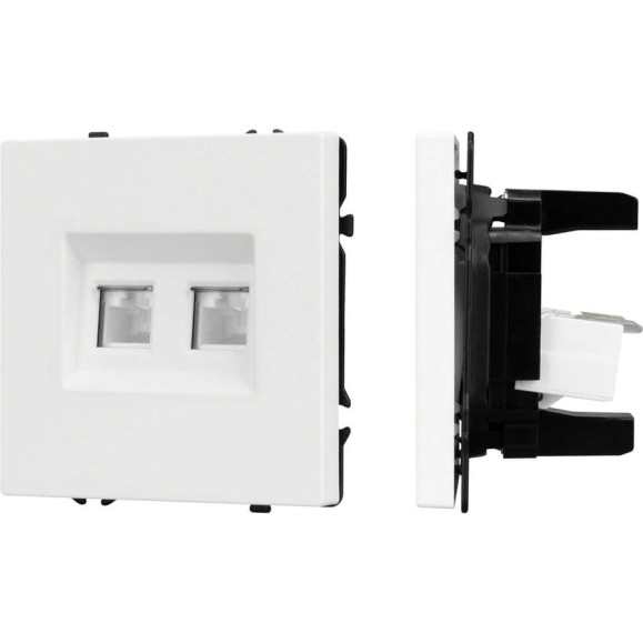 Механизм сдвоенной компьютерной розетки Arlight SCT-NOBE-MPC2-SFPL-WH 1шт 054312