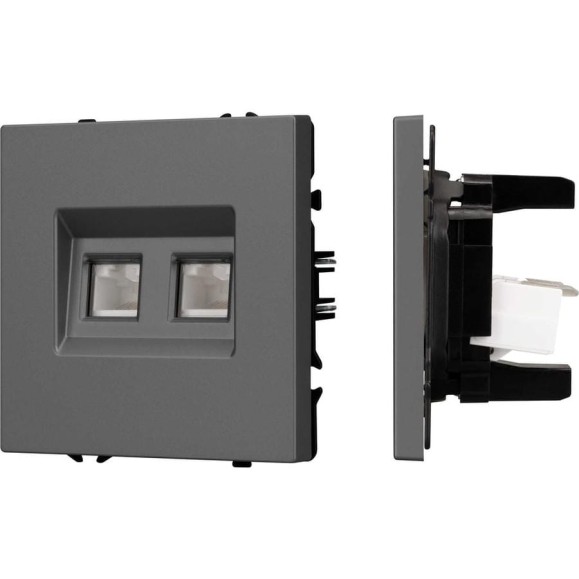 Механизм сдвоенной компьютерной розетки Arlight SCT-NOBE-MPC2-SFPL-GR 1шт 054315